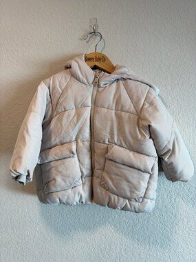 Zara Cream Puffer Jacket 12-18M